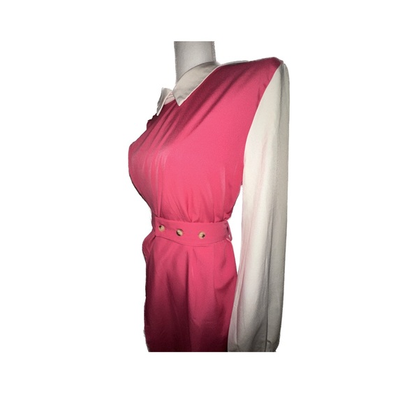 NWOT- SHEIN | XL (12) - Contrast Panel Asymmetrical Hem 2 In 1 Belted Blouse - Picture 5 of 11